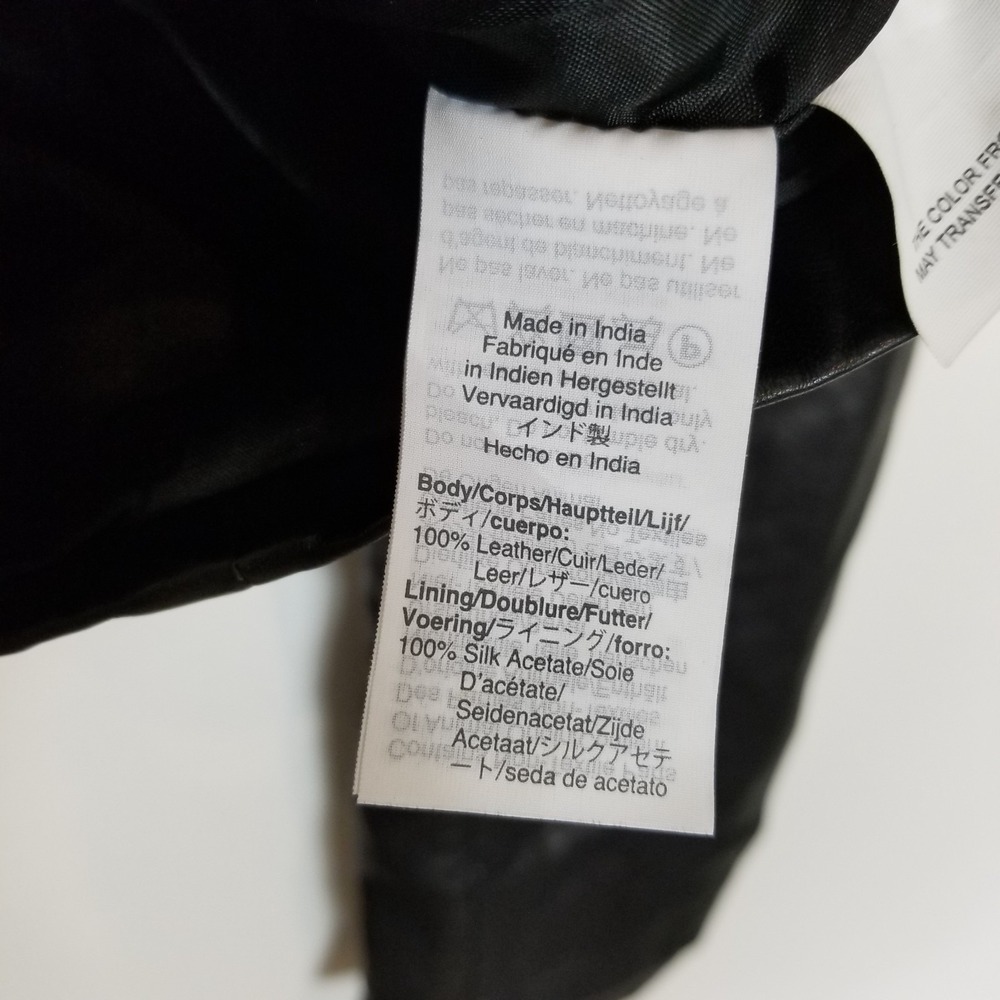 Madewell Washed Leather Motorcycle Jacket Women Sz M Black Asymmetrical Zip - Picture 9 of 9